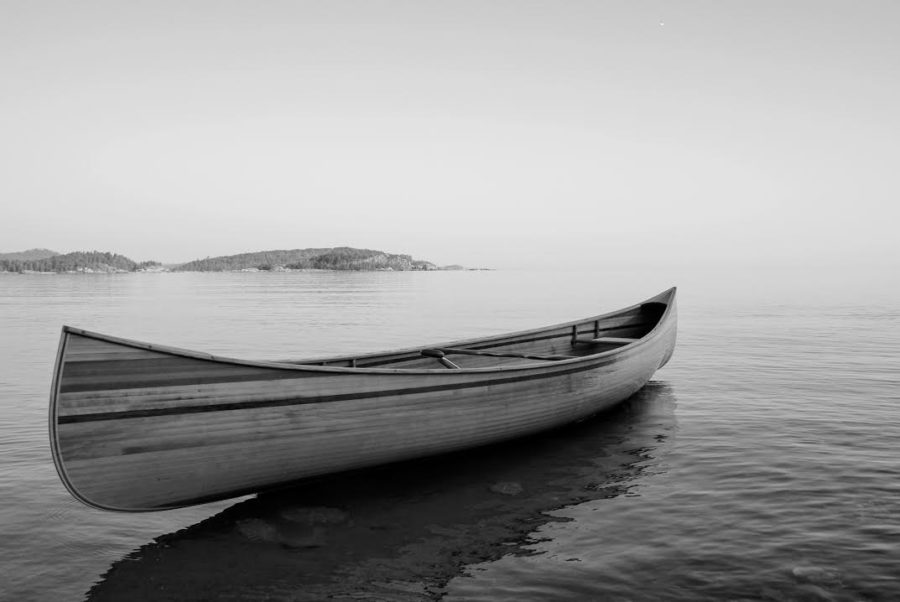 Szpieg is a master builder who made this canoe, and will make surfboards with his class next year if he receives grant money.