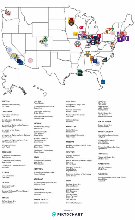 Out of State College Map